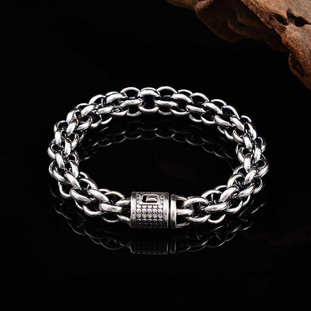 Pure S925 Sterling Silver Chain 14mm Multi Toggle Link Bracelet 57-58g 8.67inch
