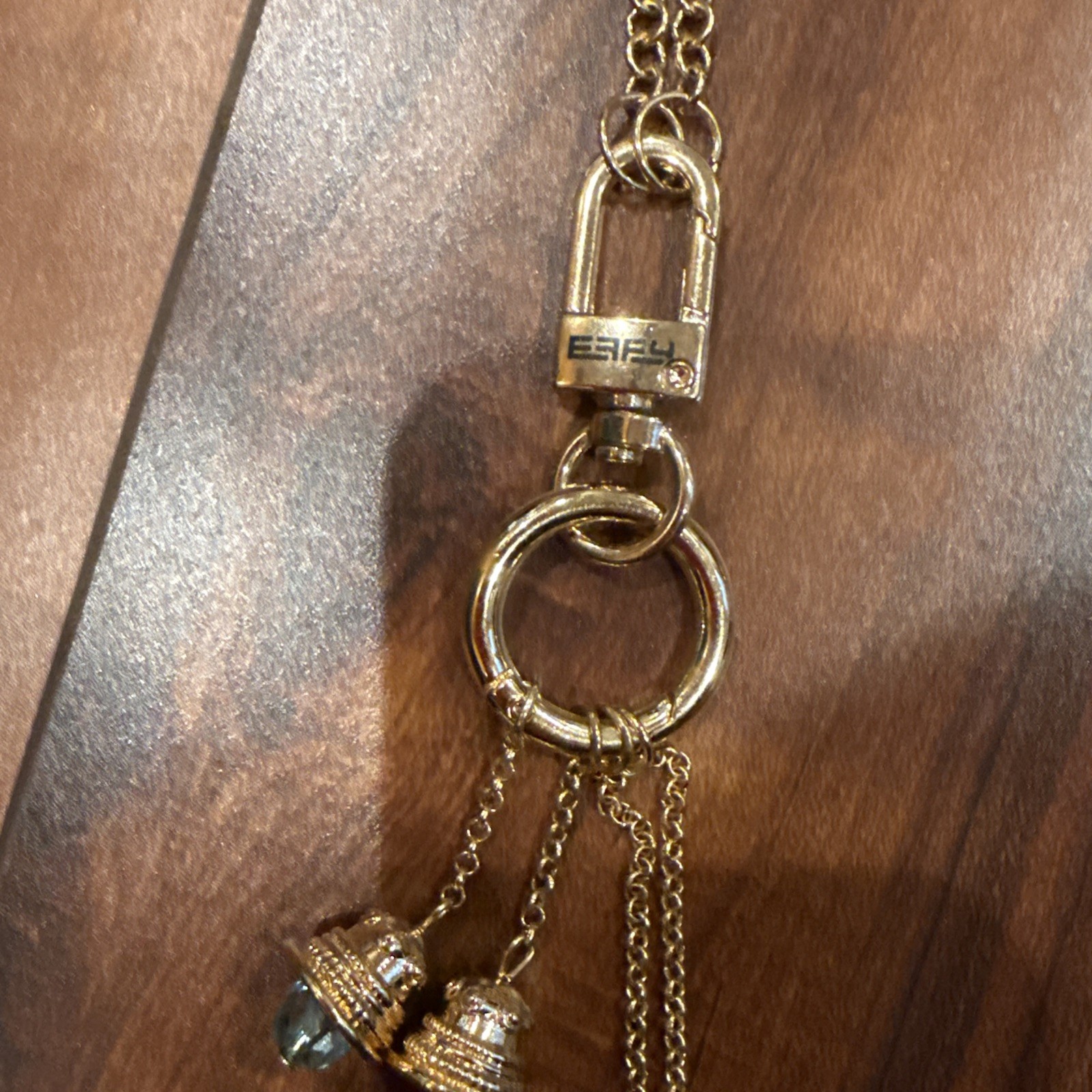EFFY Jewelry 4 Bell Charm Set Gold Tone Multicolor Crystal Keychain Bag Charm