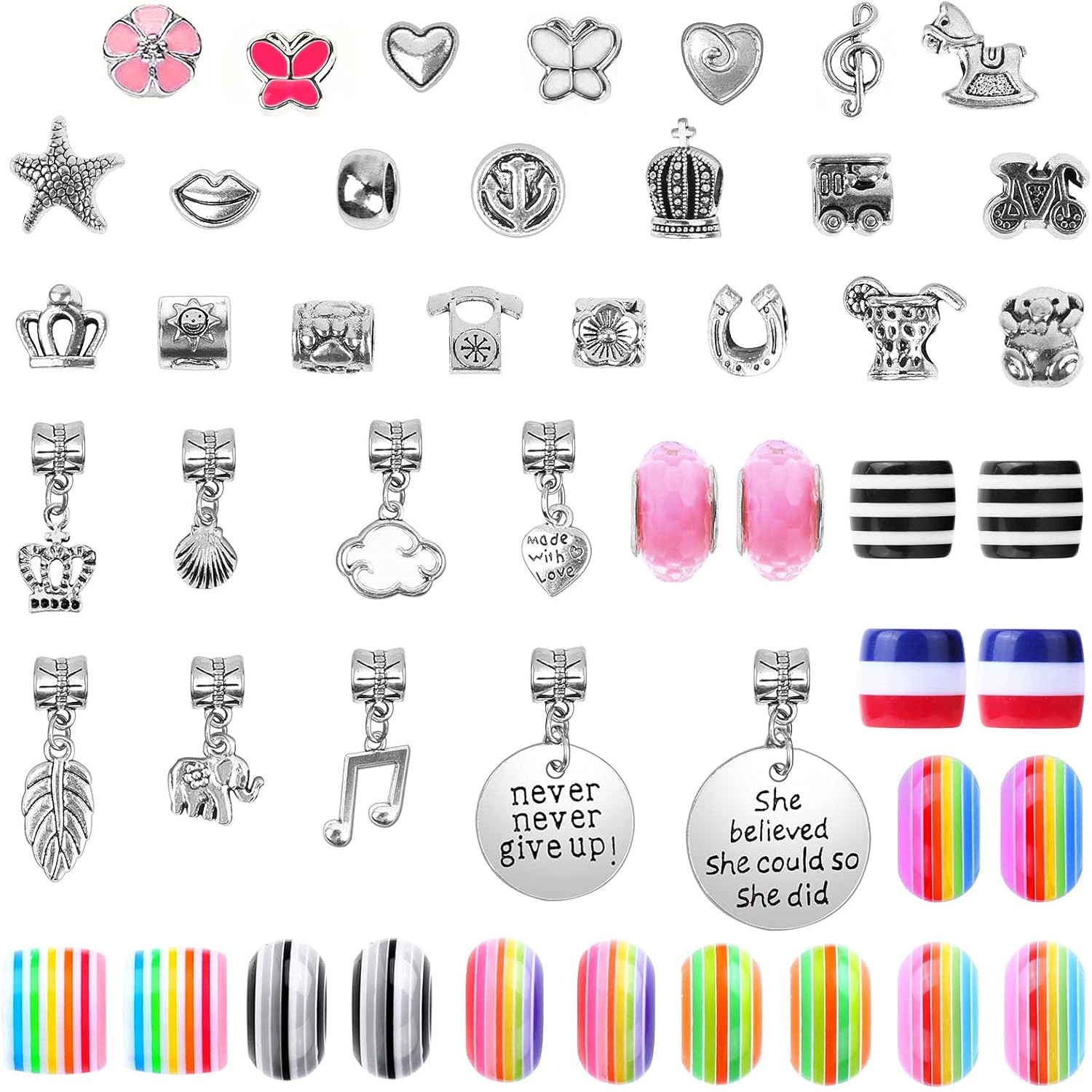 85 Pcs Charm Bracelet Making Kit, DIY Charm Bracelets Beads for Adults and Begin