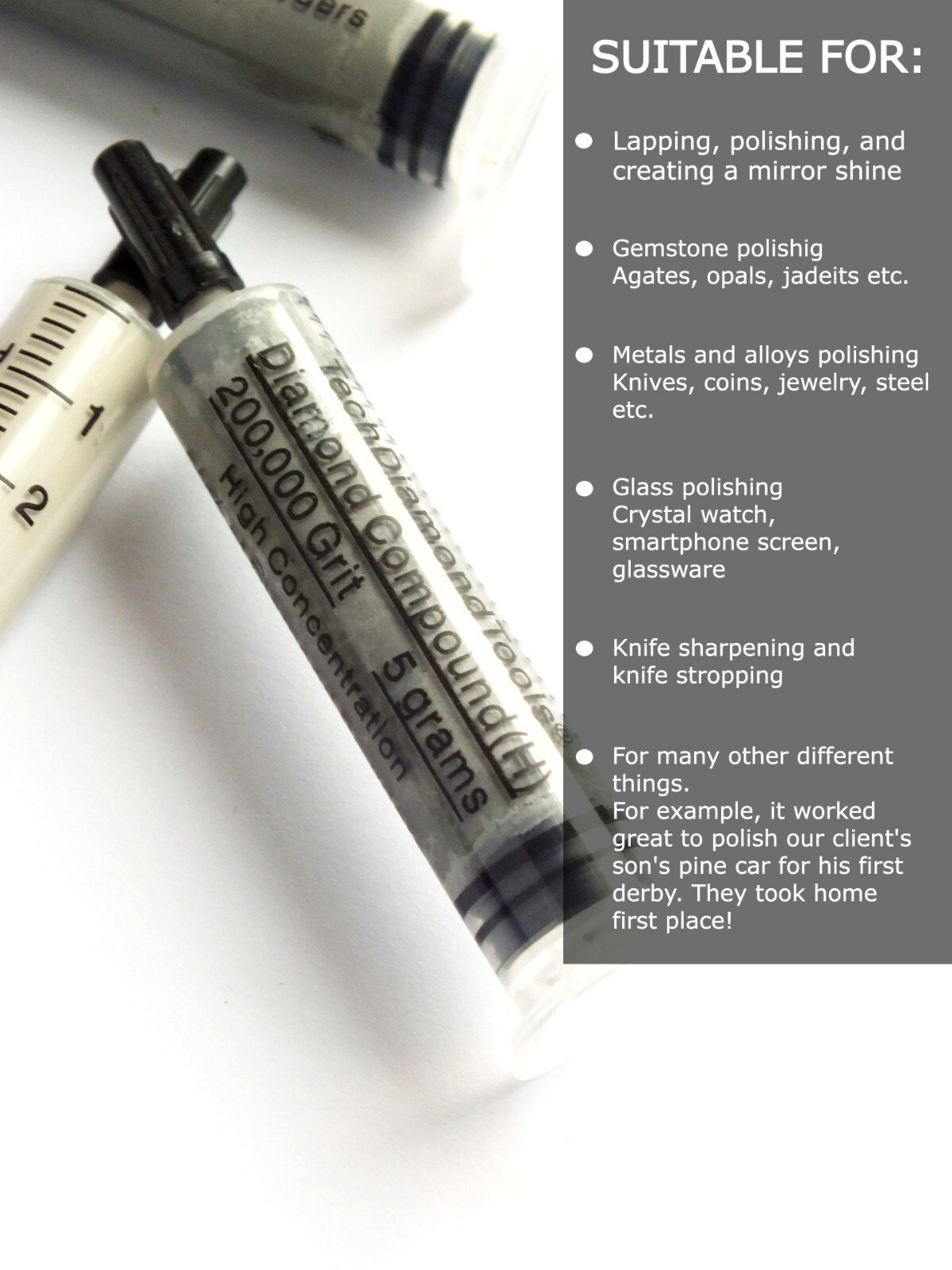 Diamond Polishing Paste 200,000 Grit 0-0.1 Micron (H) 50% Concentration; 5 Gram