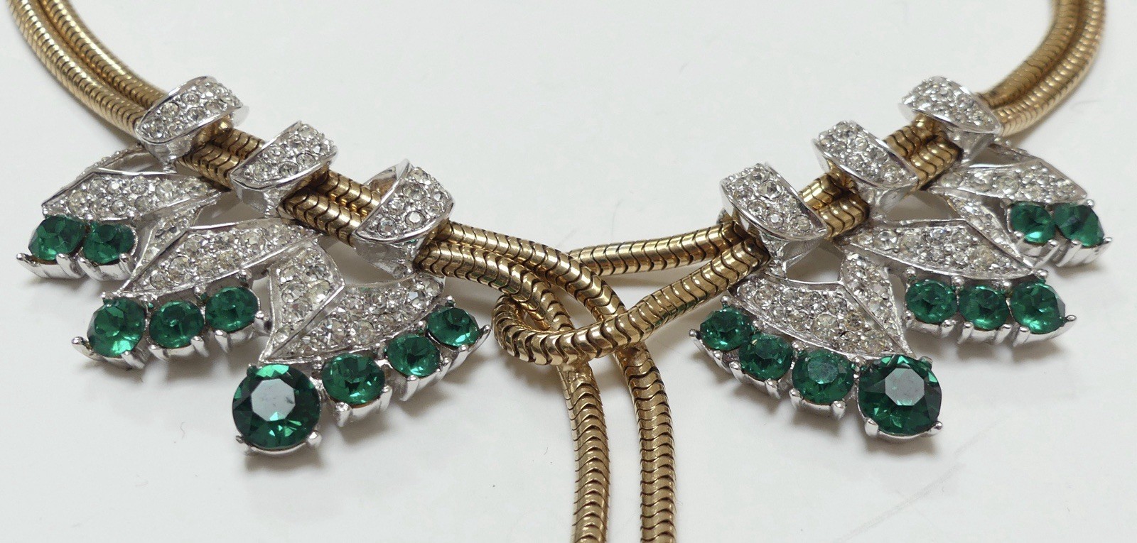 MARCEL BOUCHER Emerald Green Necklace 1940s HTF