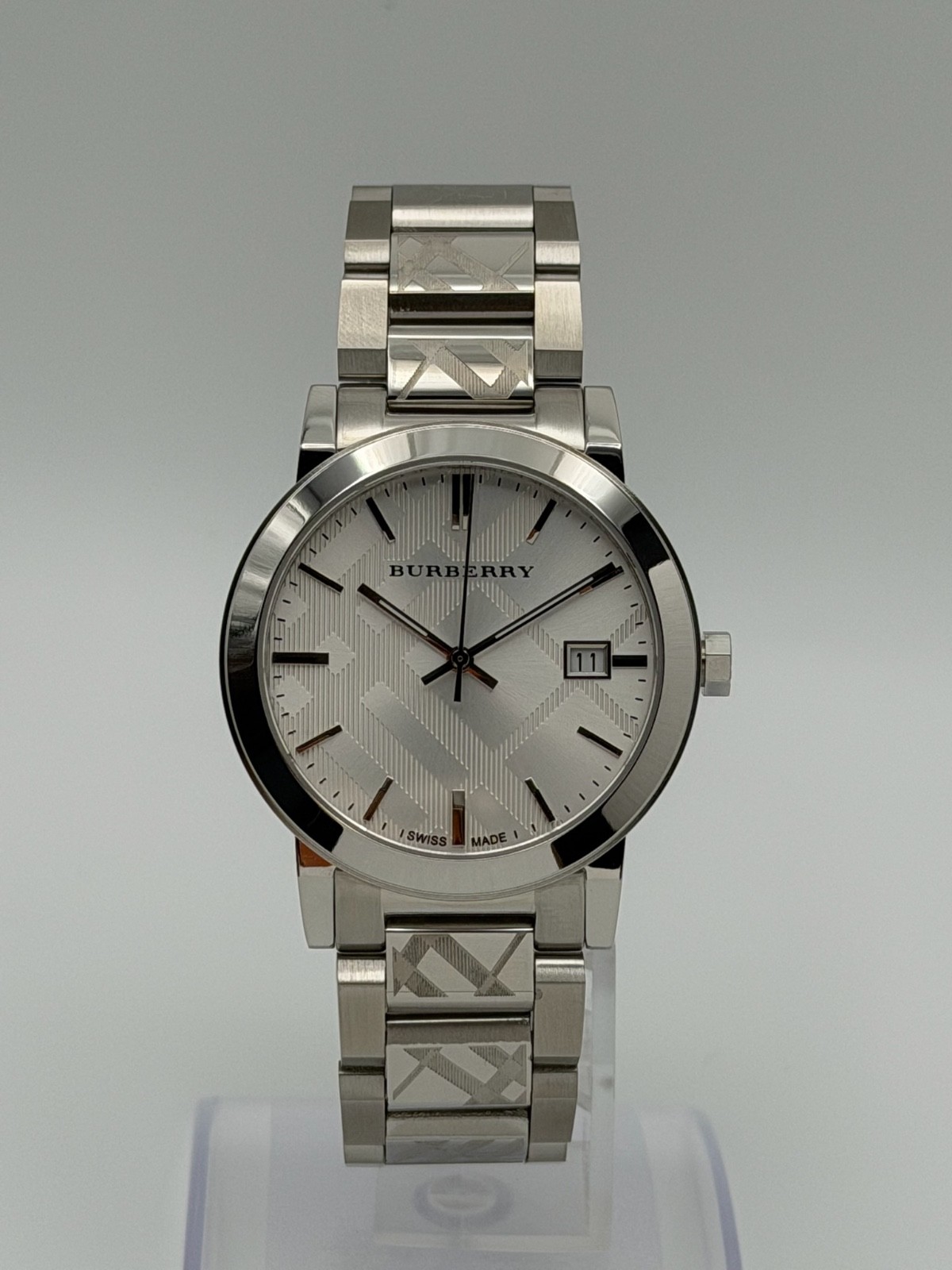 BURBERRY BU9037 Heritage Nova Check Swiss Silver 38mm Unisex Watch
