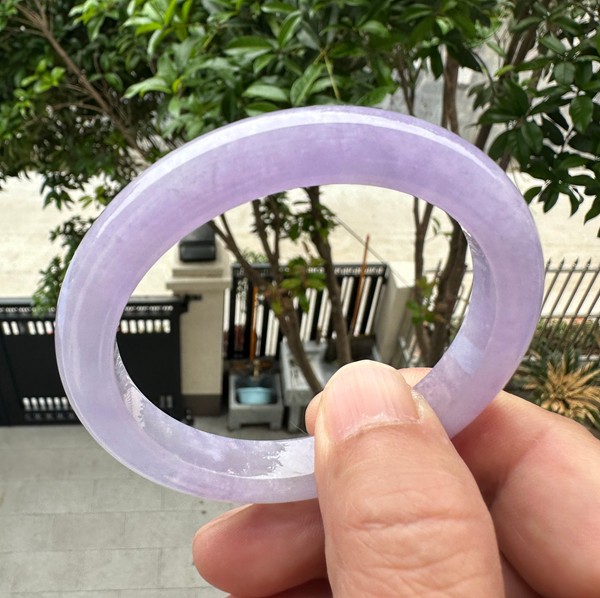 Natural Grade AAA Ice Lilac Lavender Burmese Jade jadeite bracelet bangle 57MM