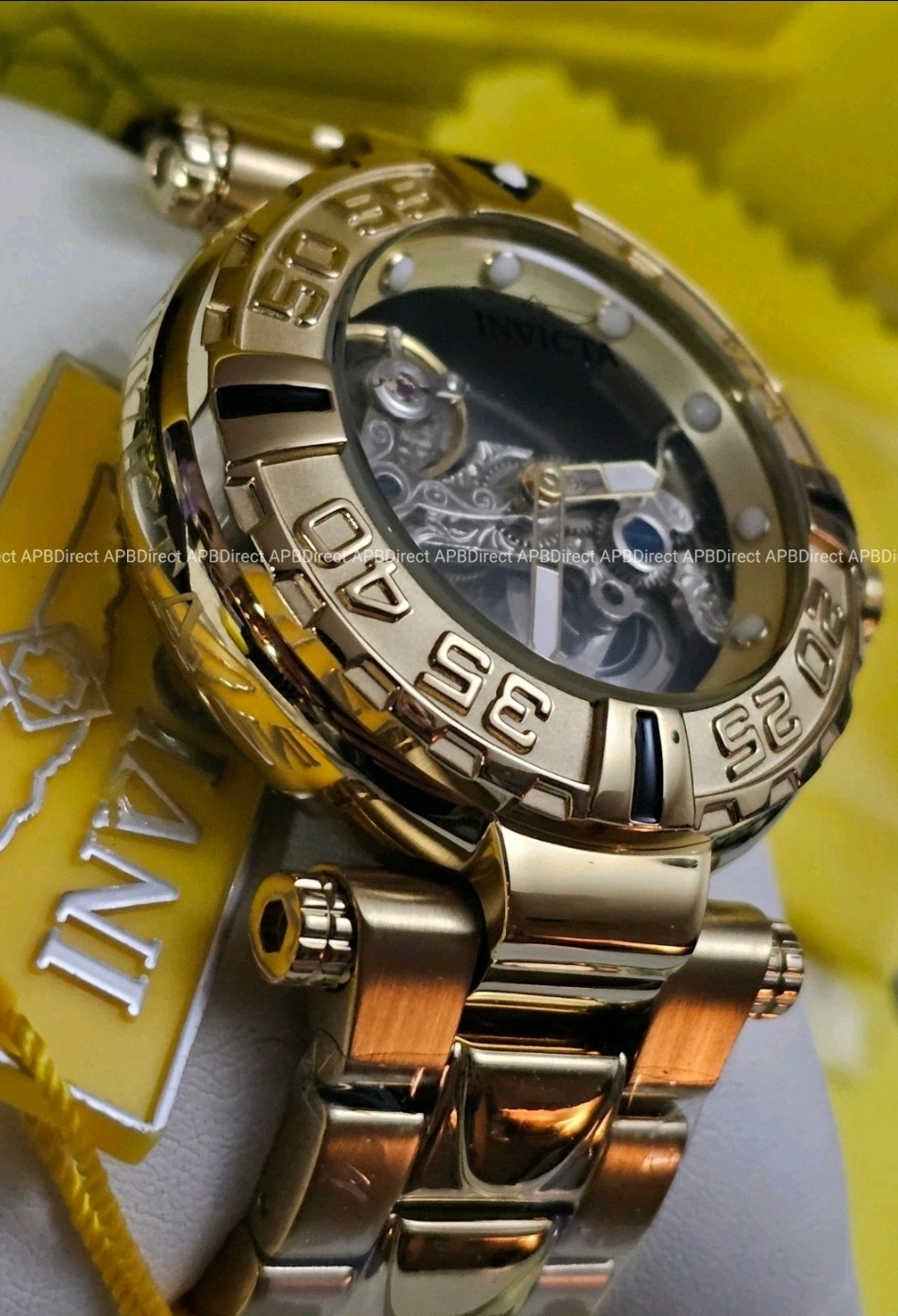 Invicta Subaqua Noma I – Automatic BRIDGE Mvmnt Skeleton Gold Plated mens watch