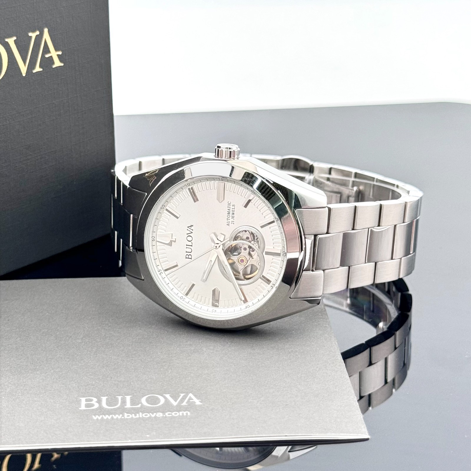 Bulova Classic Surveyor 96A274 Silver Tone Automatic Stainless Steel Men’s Watch