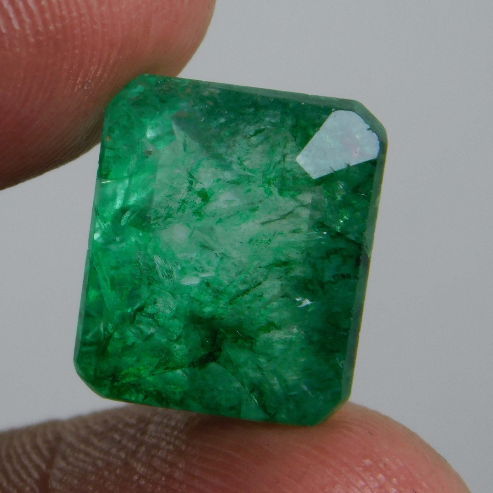 EMERALD 7.90 CT NATURAL COLOMBIAN EMERALD LOOSE STONE GEMSTONE 12.8 X 10.8 mm
