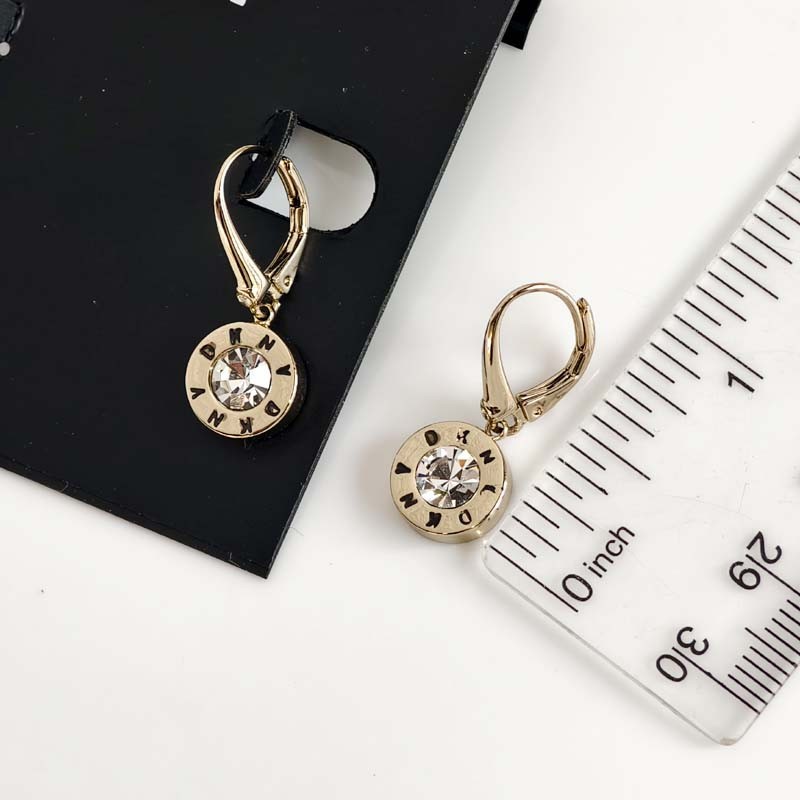 New DKNY Minimalist CZ Round Drop Earrings Gift Chic Women Party Holiday Jewelry