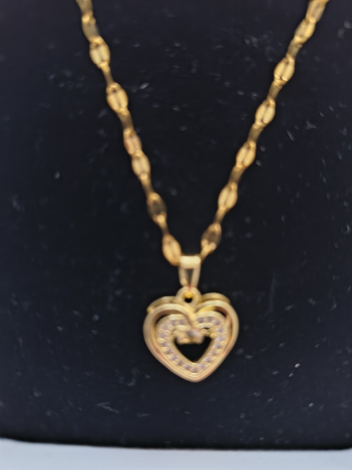 A 14K Gold Plated Over Stainless Steel 16″ Heart Pendant