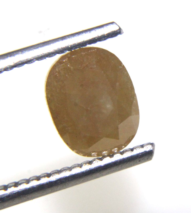 2.43 cts Big Oval Shape Smiley Yellow Color Rose Cut Diamond 8.24×6.45×4.84 MM