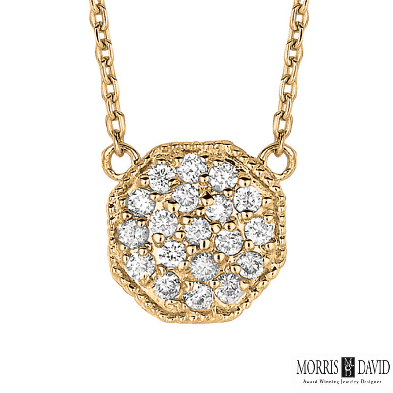 0.27 Carat Natural Diamond Octagonal Shape Necklace 14K White Gold