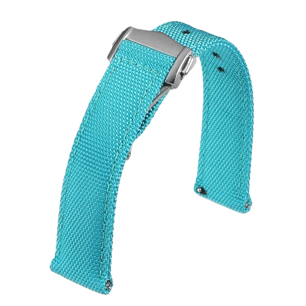 20mm 22mm Sailcloth Watchband Folding Buckle Deployant Quick Release For Omega