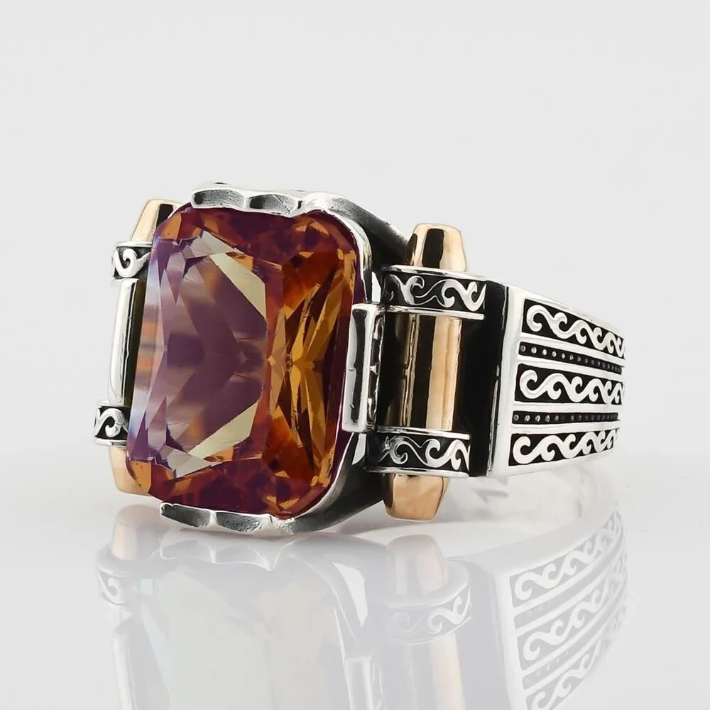 Zultanite Color Changing Gemstone Turkish Handmade Sterling Silver Men’s Ring