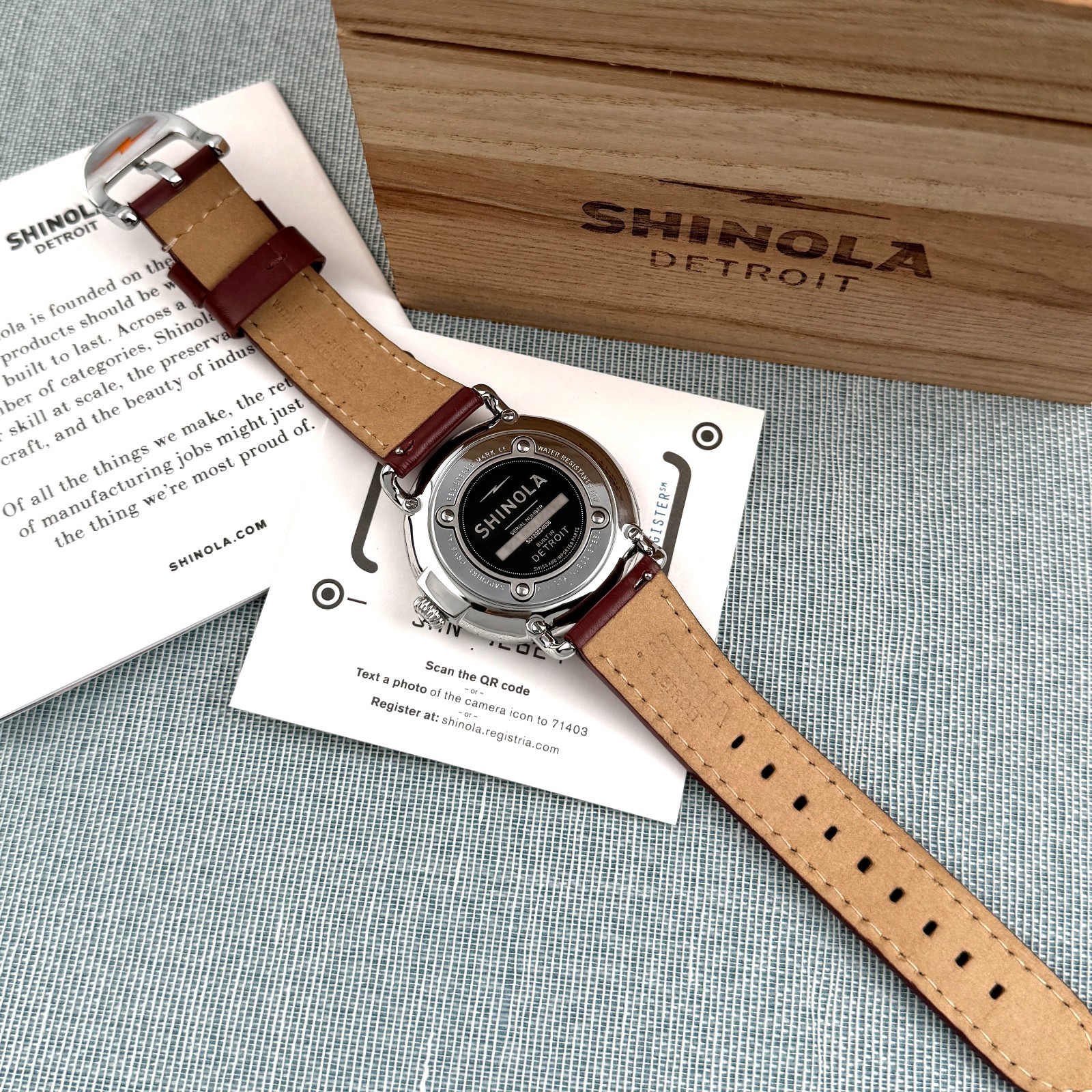 Shinola Runwell Watch 41mm Slate Blue Dial Argonite 1069 Men’s Watch S0120224035