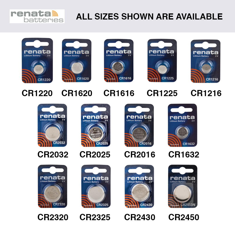 Renata CR Batteries 10 Packs – 2032, 2016, 2450 & All Sizes in Photo Available