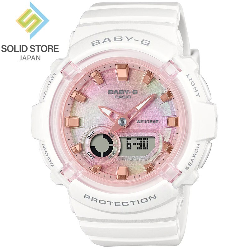 CASIO BABY-G BGA-280TD-7AJF Soft Tiedye Analog Digital Watch Pastel White 43.4mm