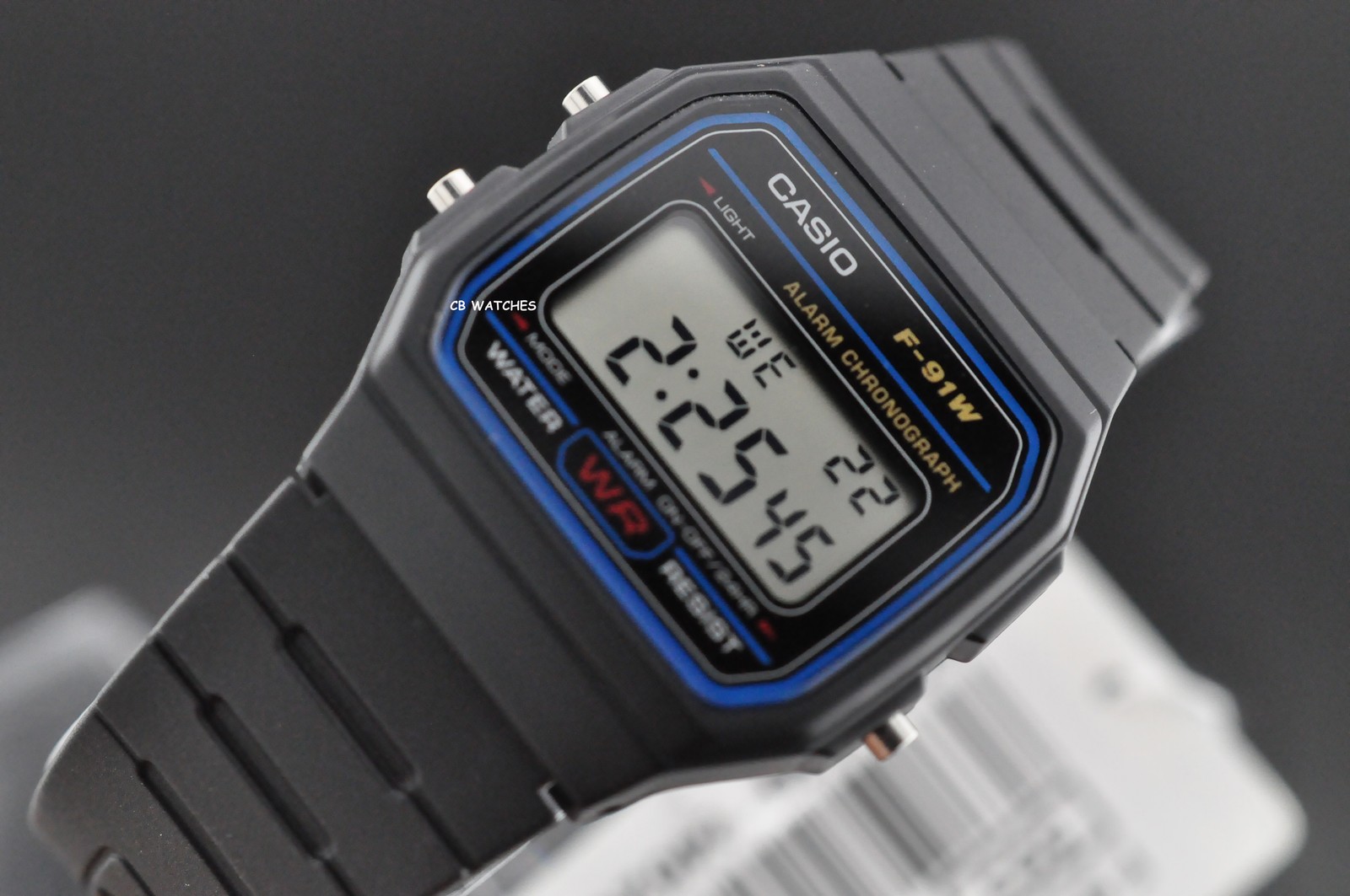 CASIO F-91W-1 Classic Digital Black Resin Chronograph Alarm Sport Watch