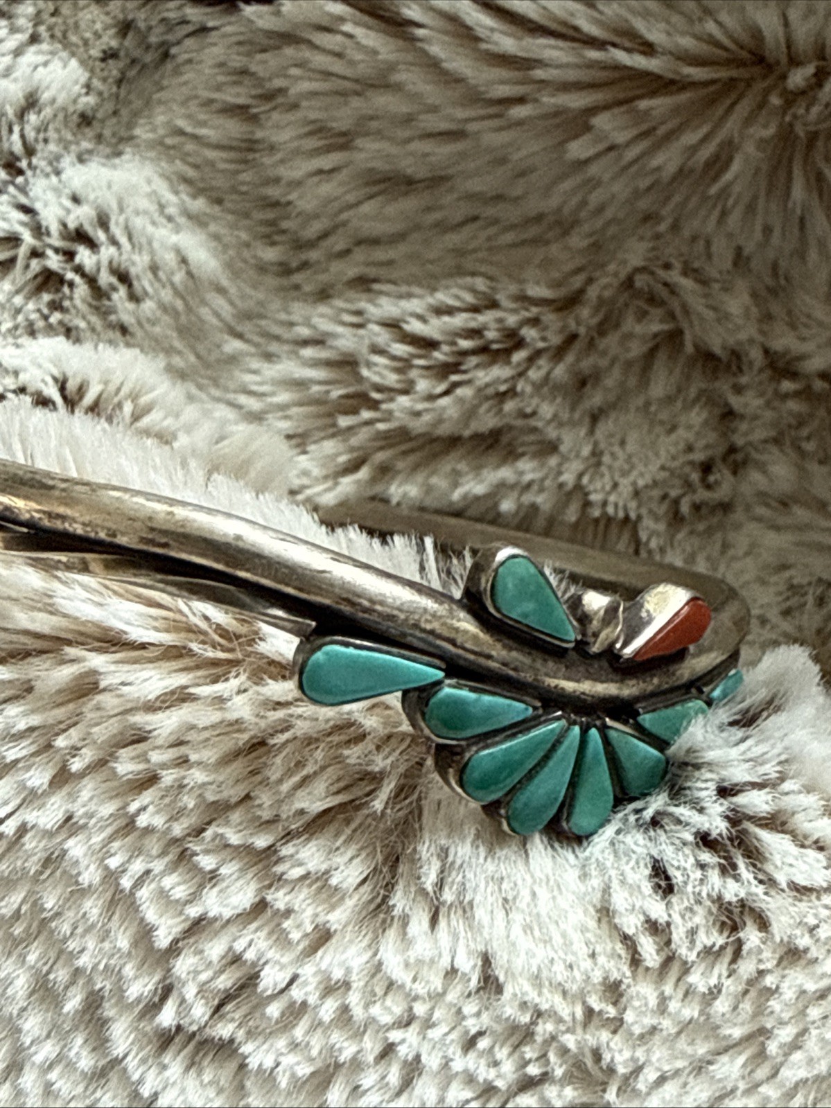 Native American Vintage Navajo Sterling Silver Turquoise Cuff Bracelet