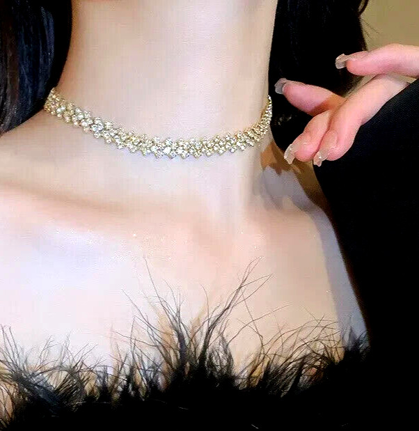 Diva Edgy COLORFUL Rhinestone CHOKER Betsey Johnson HIP HOP Night Club Necklace