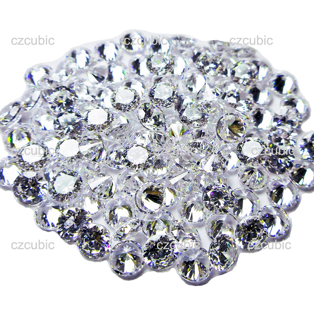 ROUND CUBIC ZIRCOINA LOOSE STONES PACK 1,000 PCS CZ 5A QUALITY 0.7 – 3.0 MM -US