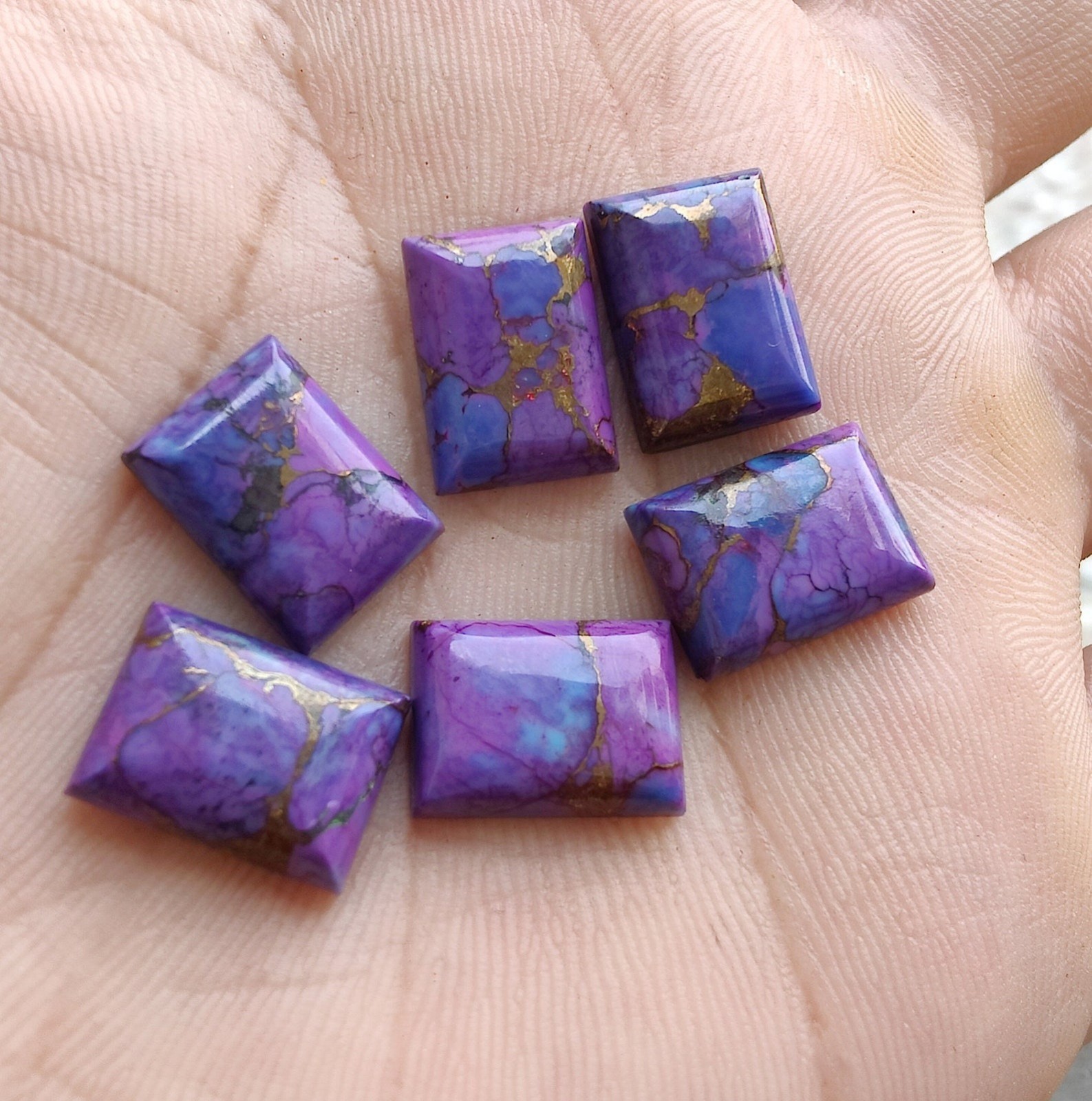 Natural Purple Copper Turquoise Rectangle Cabochon 6x8mm To 20x25mm Gemstone