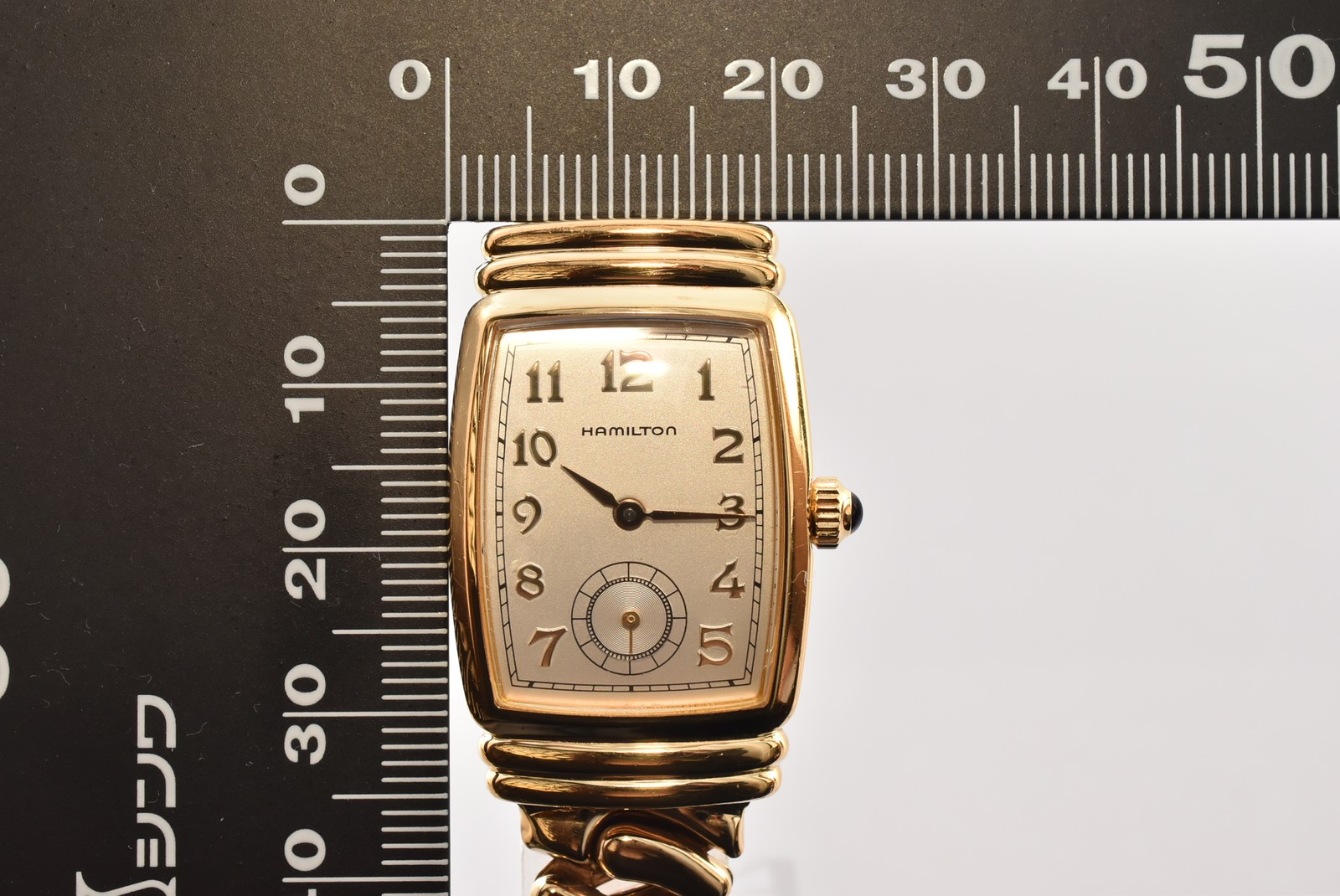 N MINT Hamilton 6248 Tonneau Vintage Watch Gold Dial Small Second Ladies Women