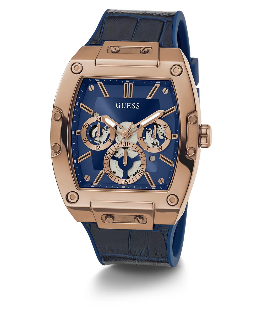 Guess Men’s Blue Gold Tone Multi-function Quartz Watch – GW0202G8 NEW