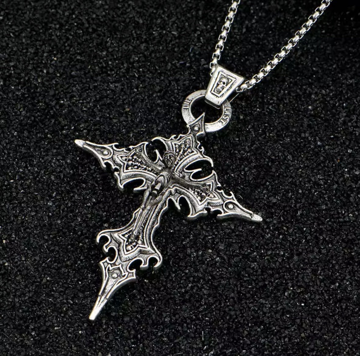 Gothic/Y2K Silver Cross Necklace Unisex Jewelry Emo Streetwear