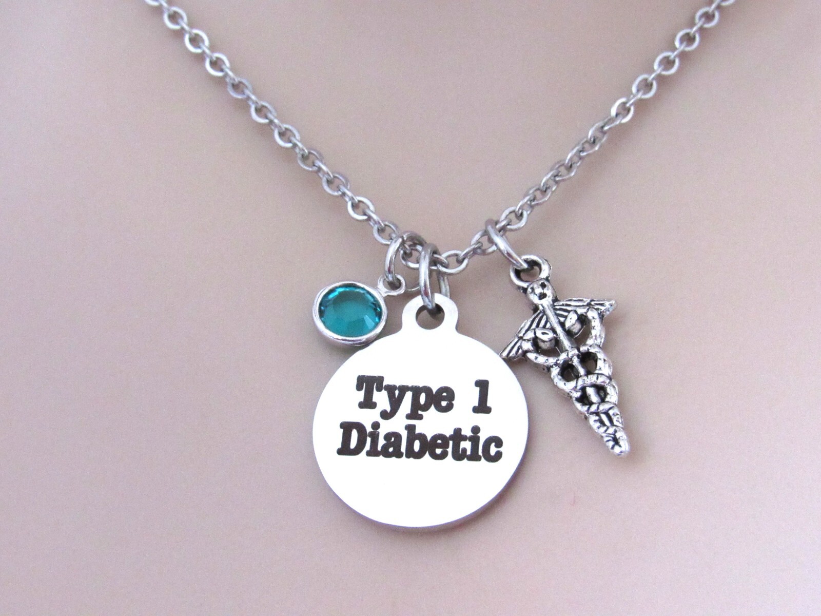 Type 1 Diabetic Necklace, T1D Alert, Medical Alert, Gift for Daugher, Medical