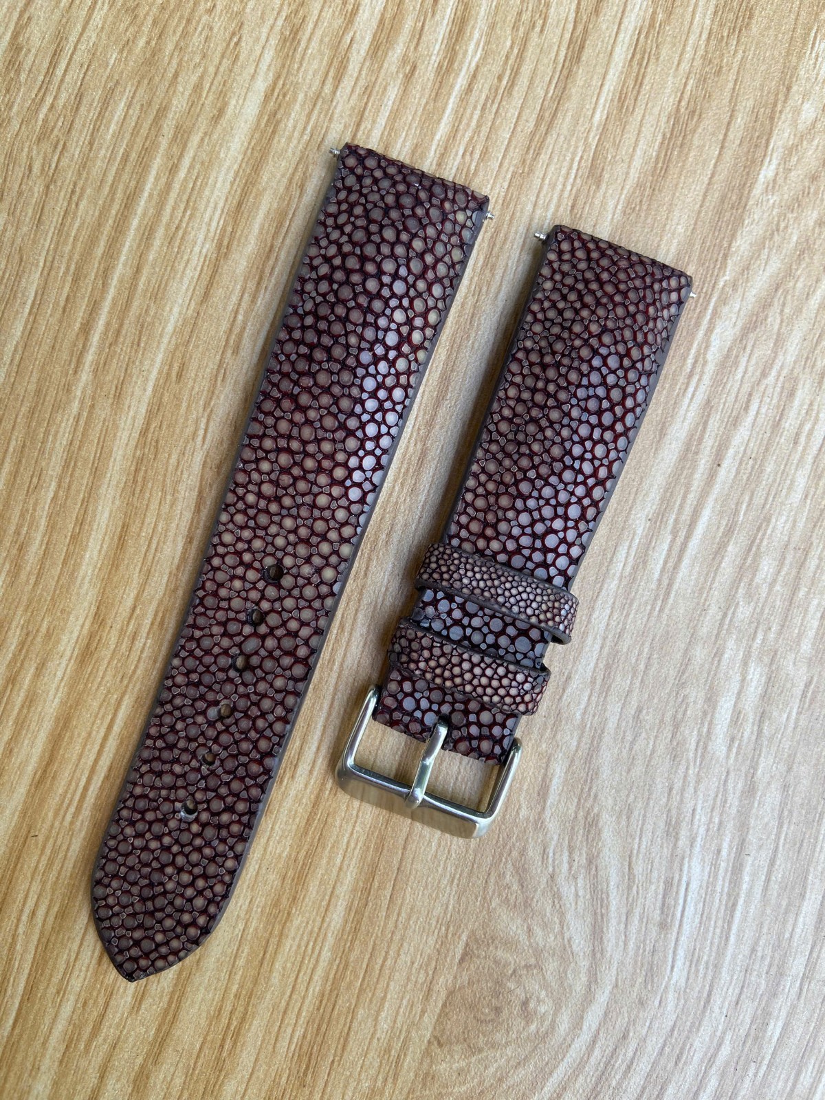Brown Stingray Leather Watch Strap Band 14 16 17 18 19 20 21mm 22mm 23 24mm 26mm
