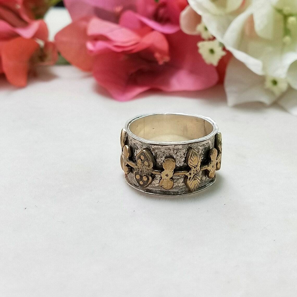Spinner Ring 925 Sterling Silver Unique Band Ring Bohemian Designer Ring GiftHer