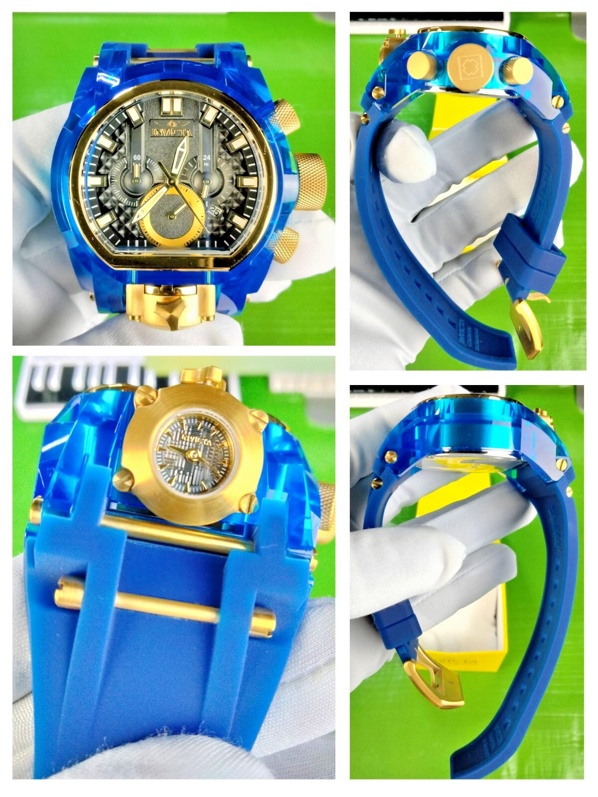 Invicta Bolt Zeus Magnum 46476 52mm Blue Gold Chronograph Watch