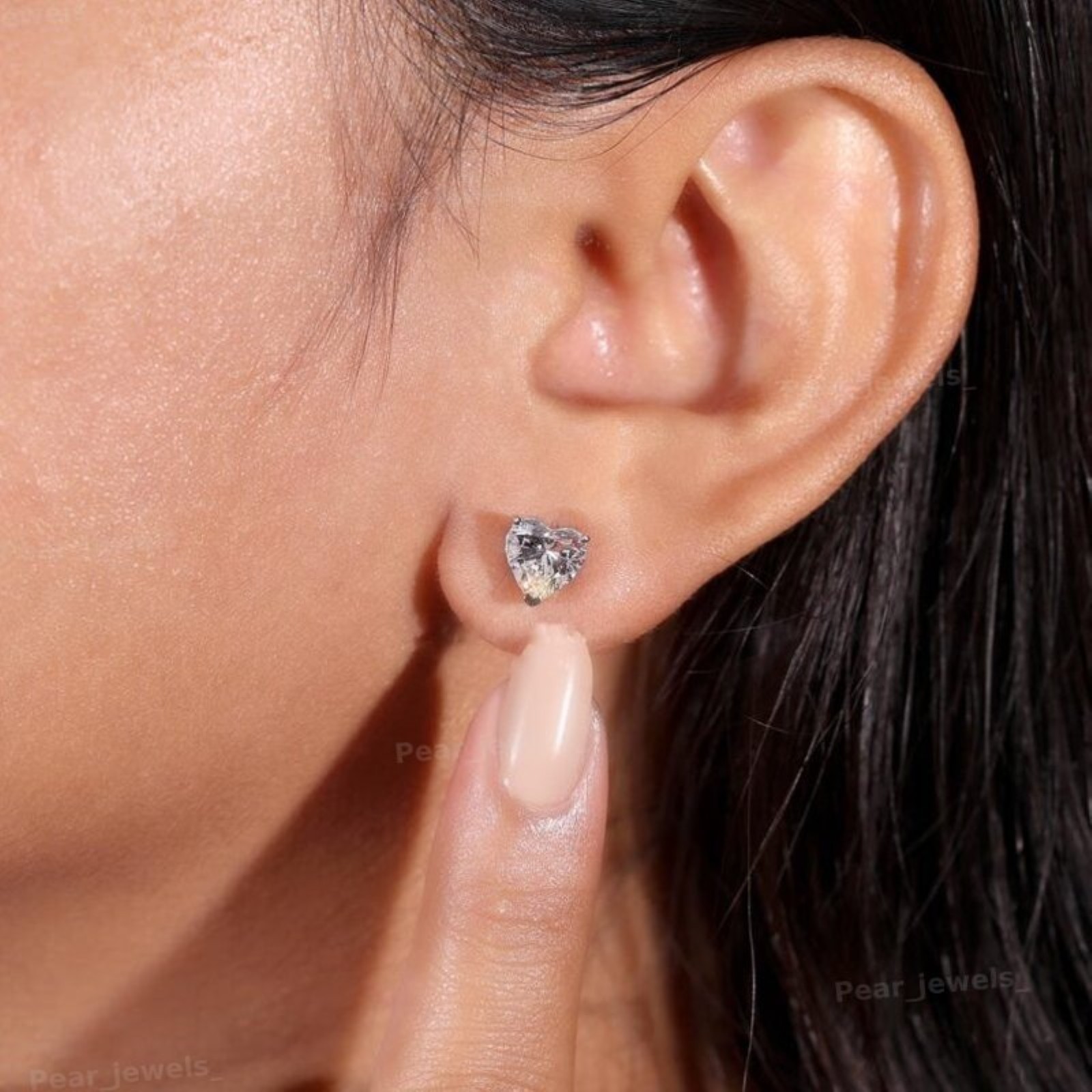2.00 Ct Heart Lab Grown Diamond Earrings 14k White Gold IGI Certified