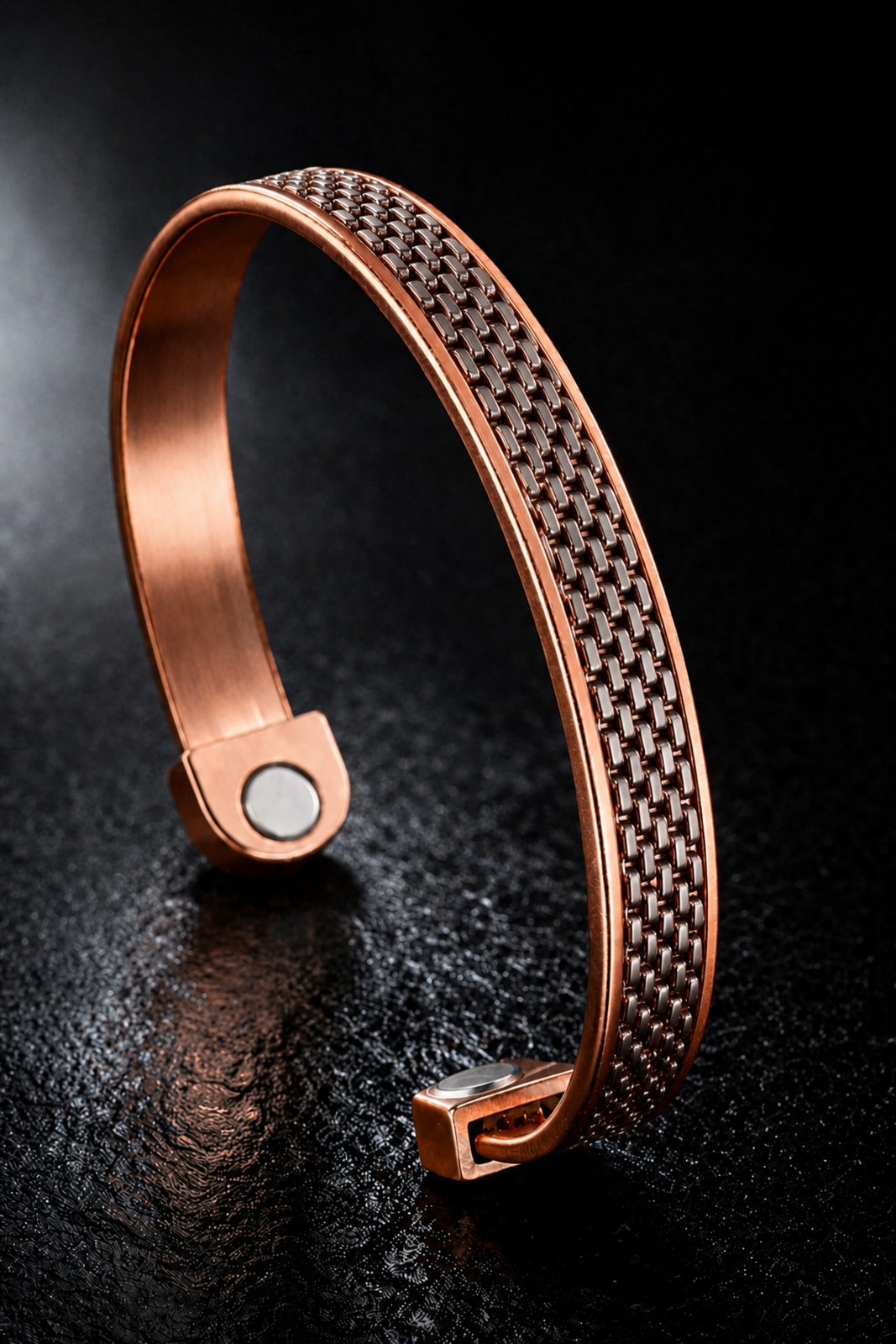 Unisex Copper Bracelet �st� Steel Chain Magnetic Model Pure Copper Bracelet