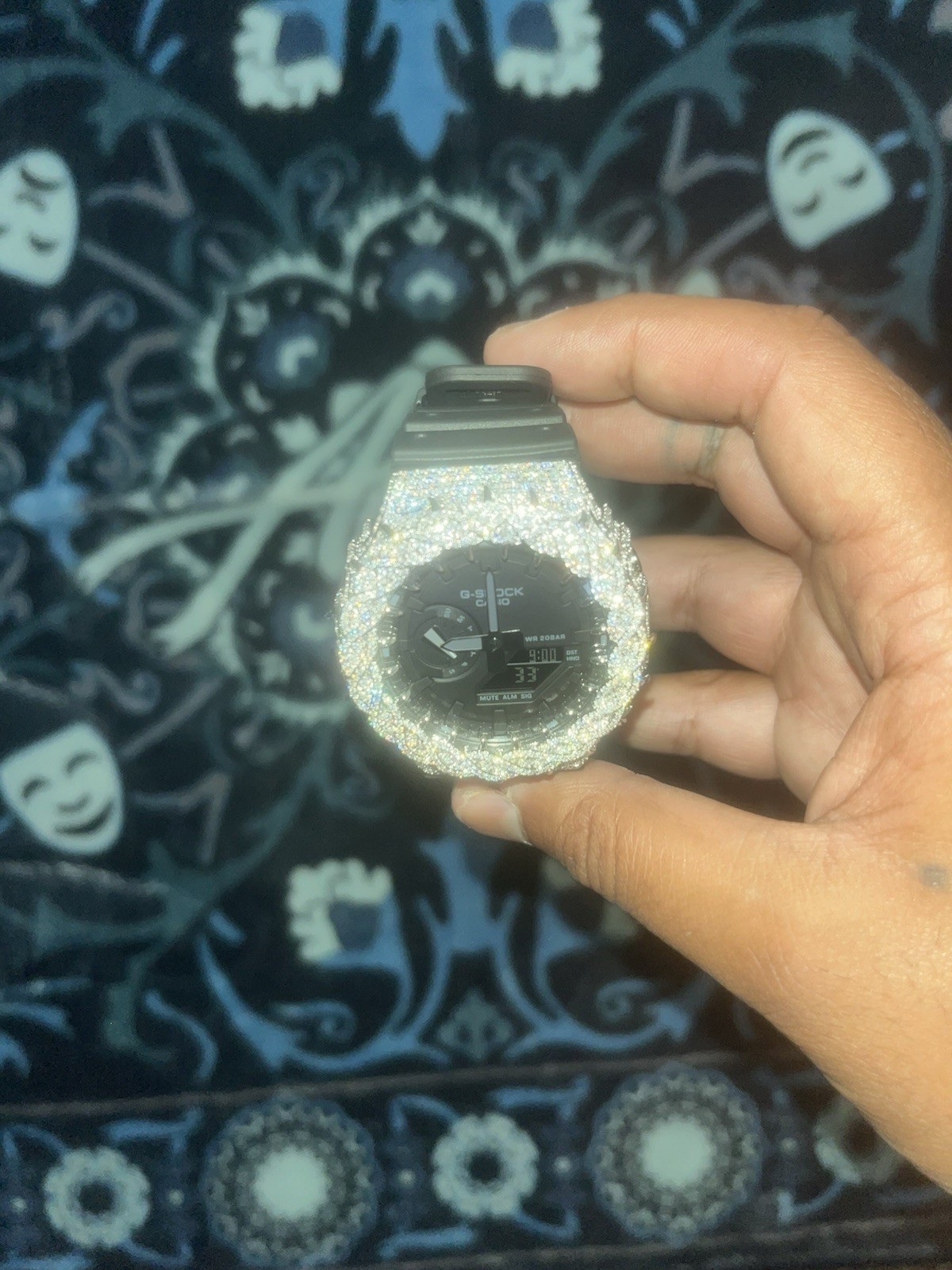 Casio G-SHOCK GA-2100 Black Watch 925.Silver with diamonds