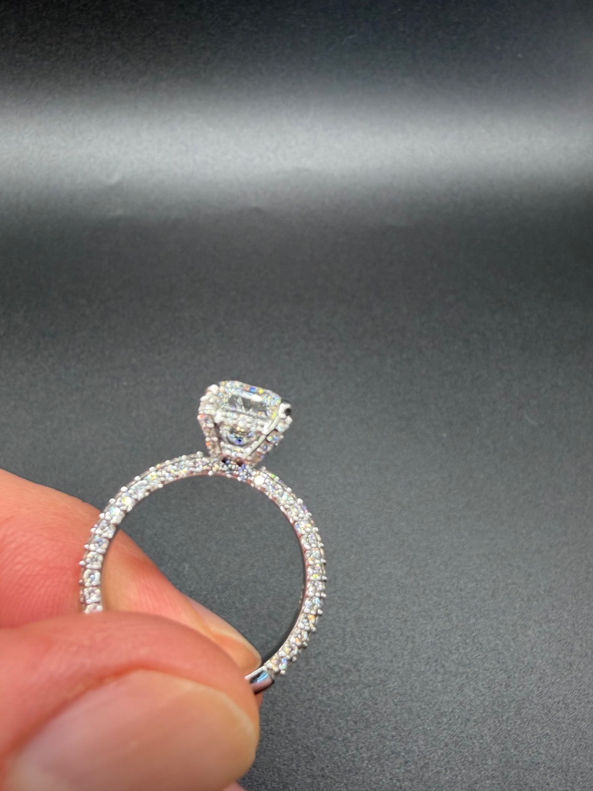 lab created diamond engagement ring 14k white gold