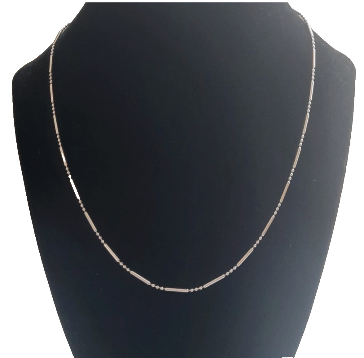Vintage Savant’s Sterling Silver 925 Bar and Bead Ball 29.5″ Necklace Unisex