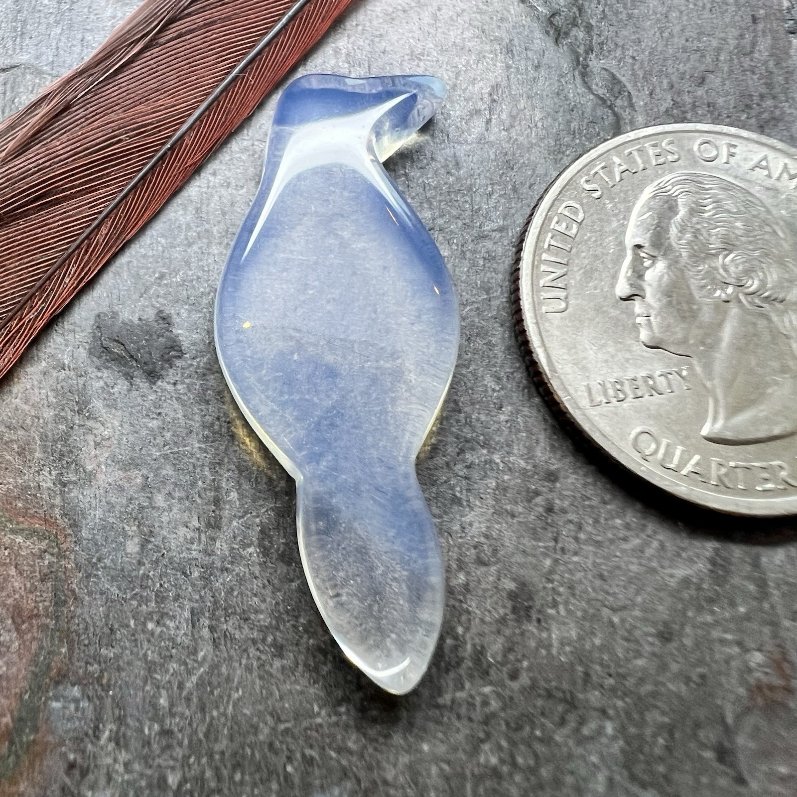 Raven Cabochon professionally Cut In Opalite Ready To Bezel