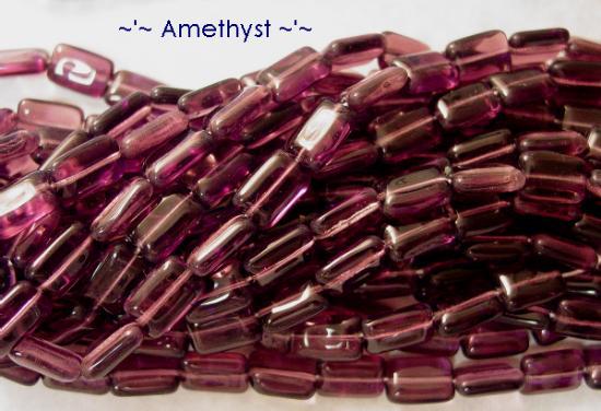 25 Stunning Amethyst Square Czech Glass Beads