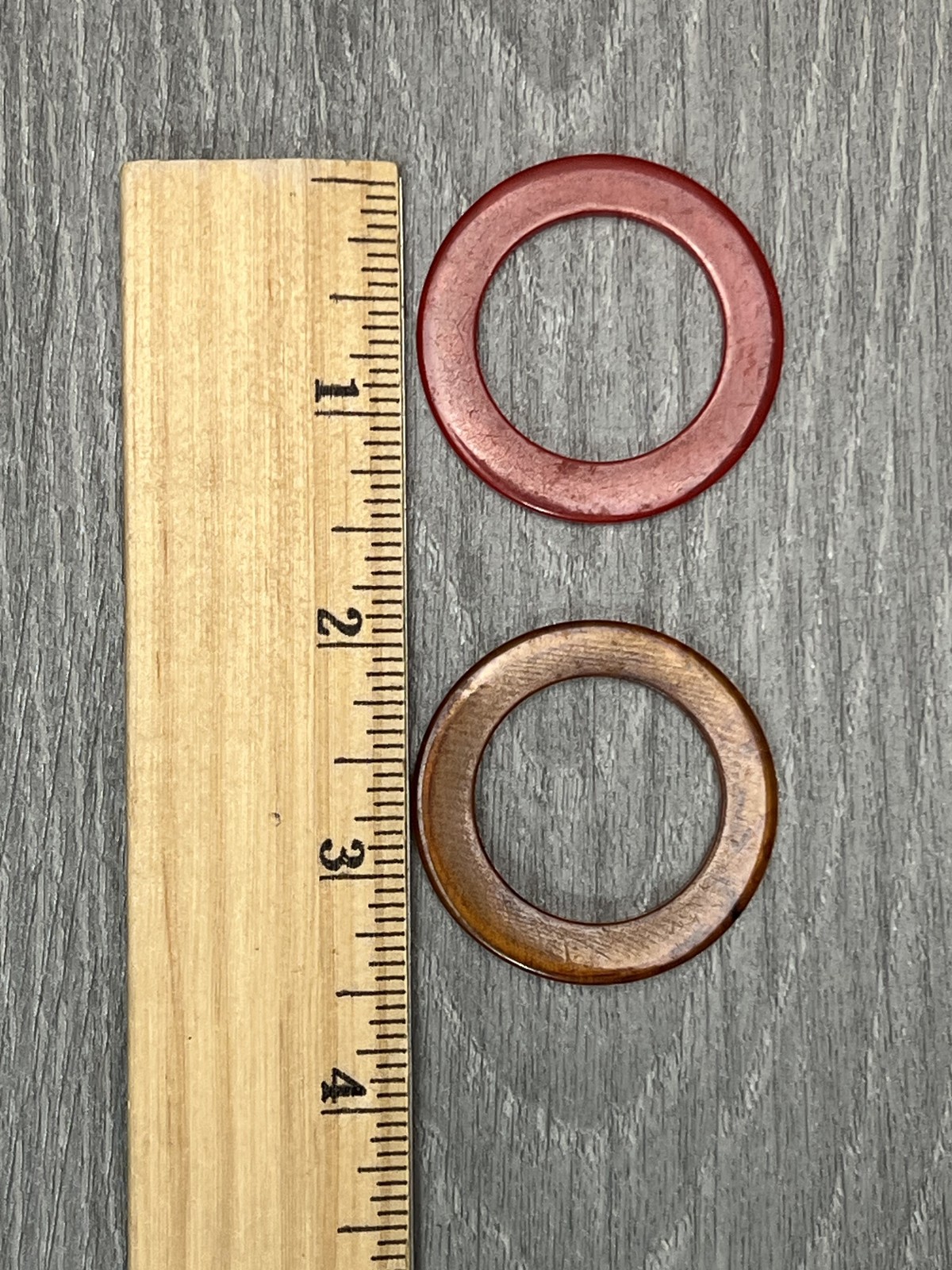 2 Pcs Plastic Resin Rings Red Tortoise Shell Scarf Rings Sewing Craft Closure