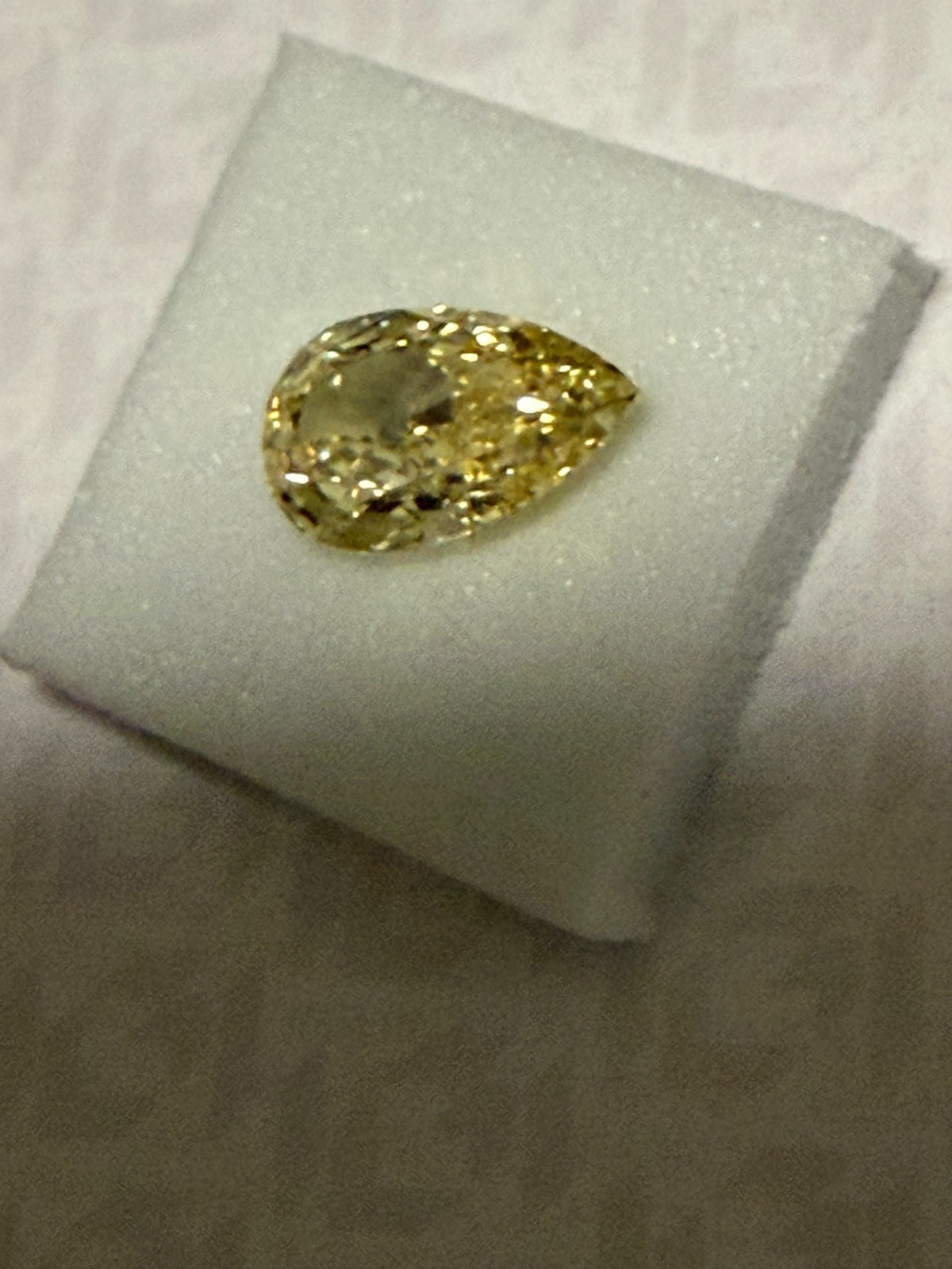 IGI certified 1.03 Carat Fancy Intense Yellow Pear VS1 Loose lab grown diamond