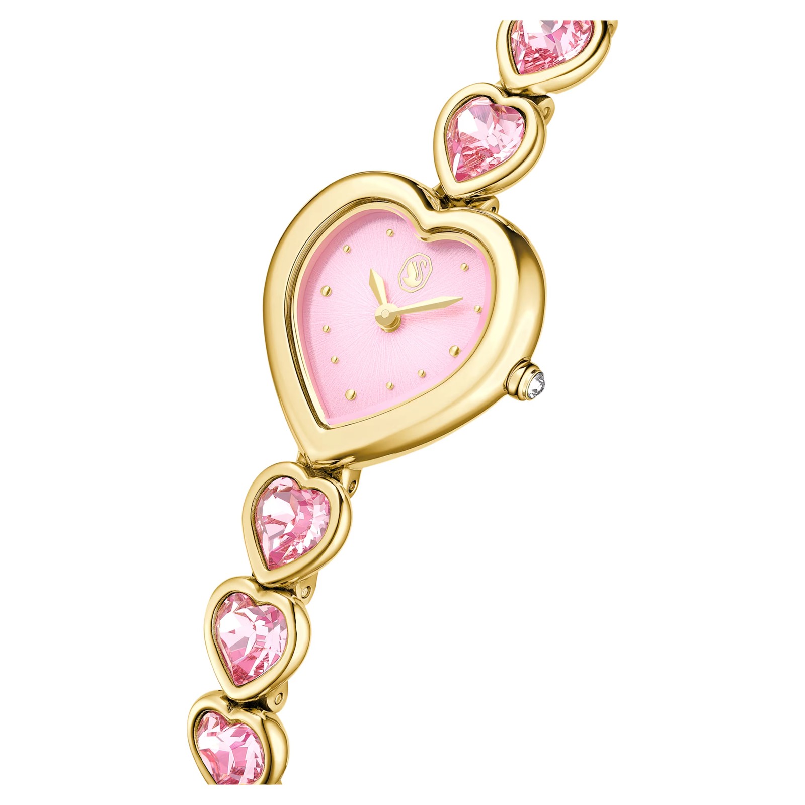 Swarovski Idyllia Heart Watch, Crystal Bracelet, Pink, Gold Tone Finish 5741519