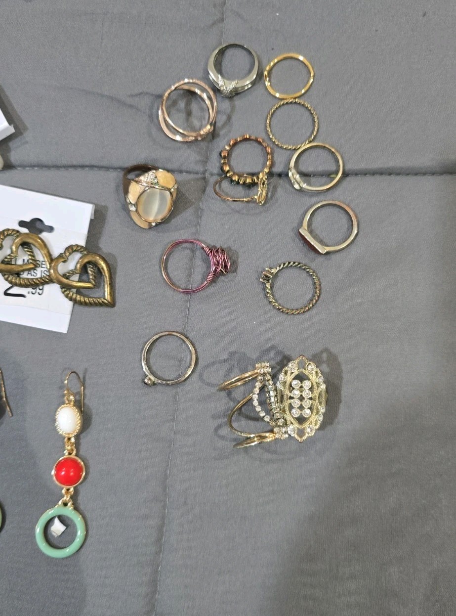Huge Earrings Lot 42 Pr, 14 Rings Reseller Lot.