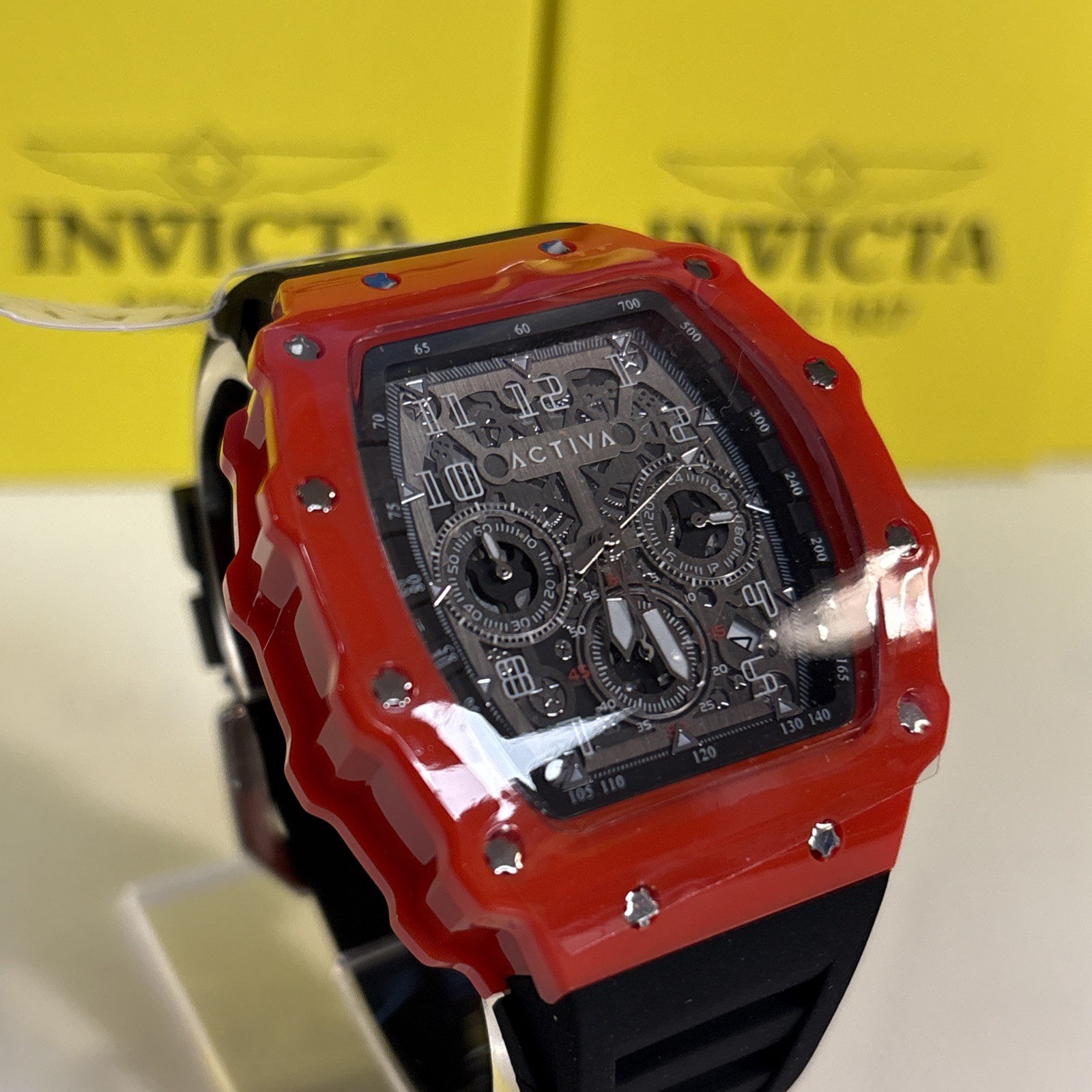 Activa Fury X Invicta Mens Quartz MG53 Skeleton Dial Red 44mm ACW2305-020 NEW