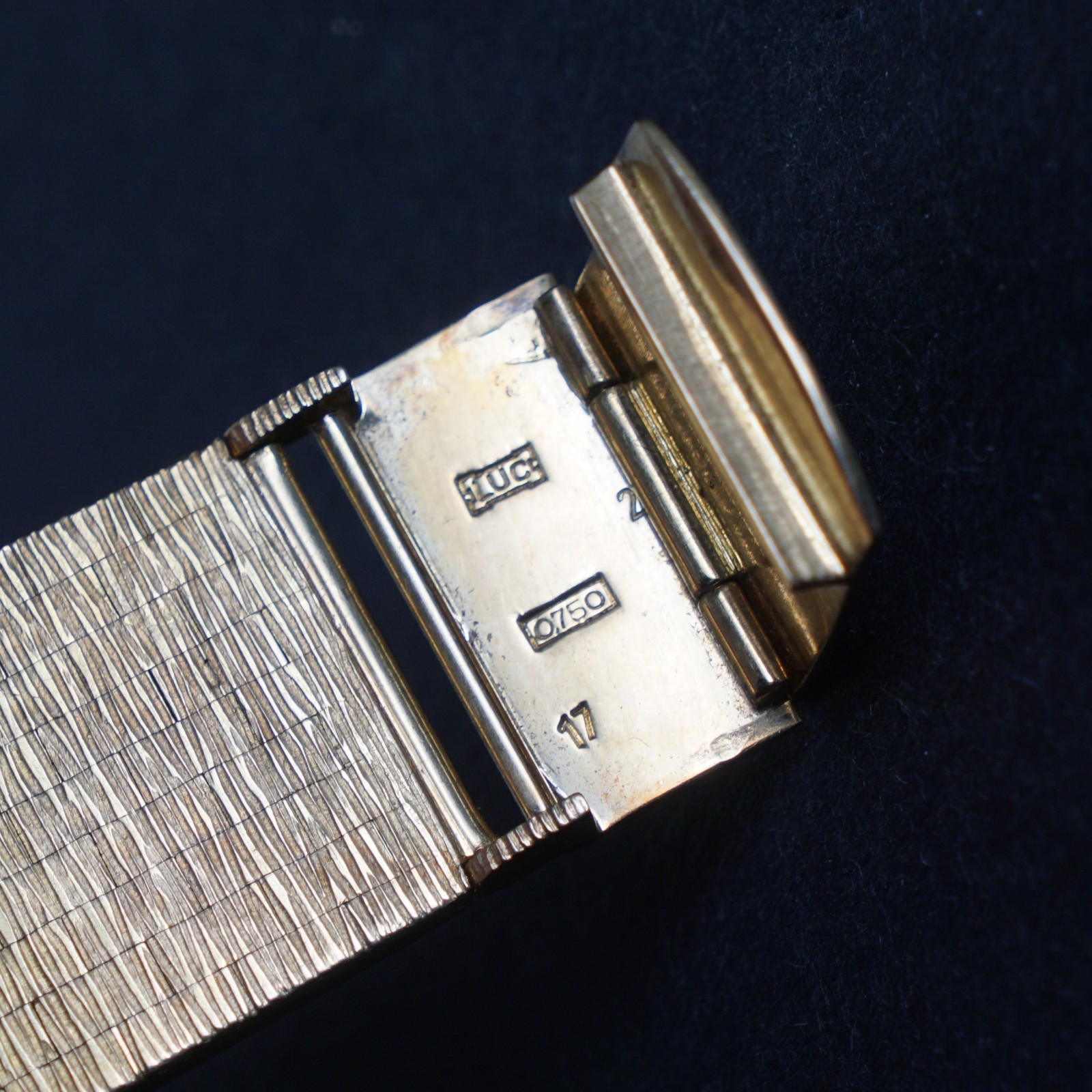 Stunning Chopard 18K Yellow Gold Man’s Mesh Bracelet Watch w/Orig Box, 114g MINT