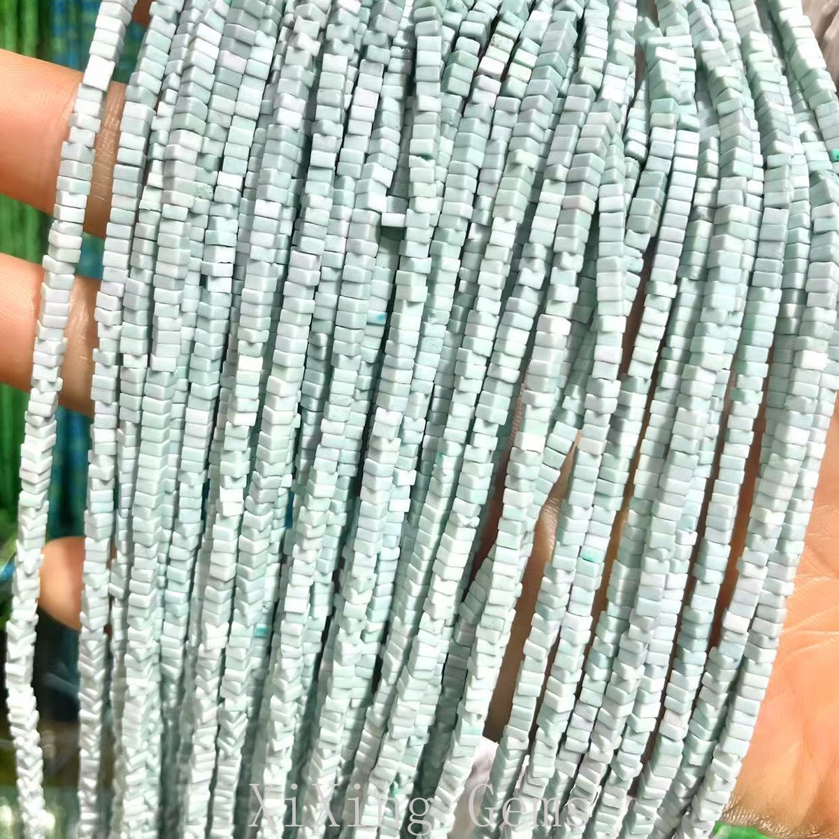 1x2mm Light Blue Turquoise Flat Square Disc Spacer Beads for Jewelry Making DIY