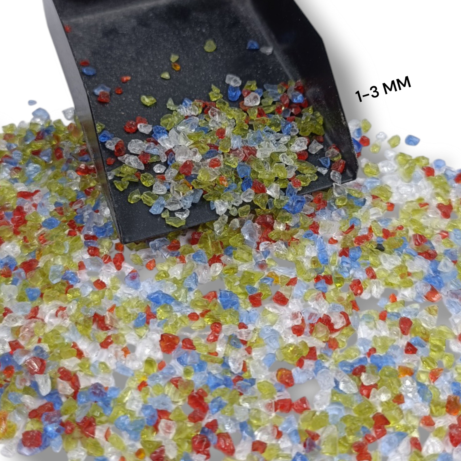 Mixed Hydro Crushed Stone Chips – Colorful Vibrant Gemstone Gravel for Resin Art