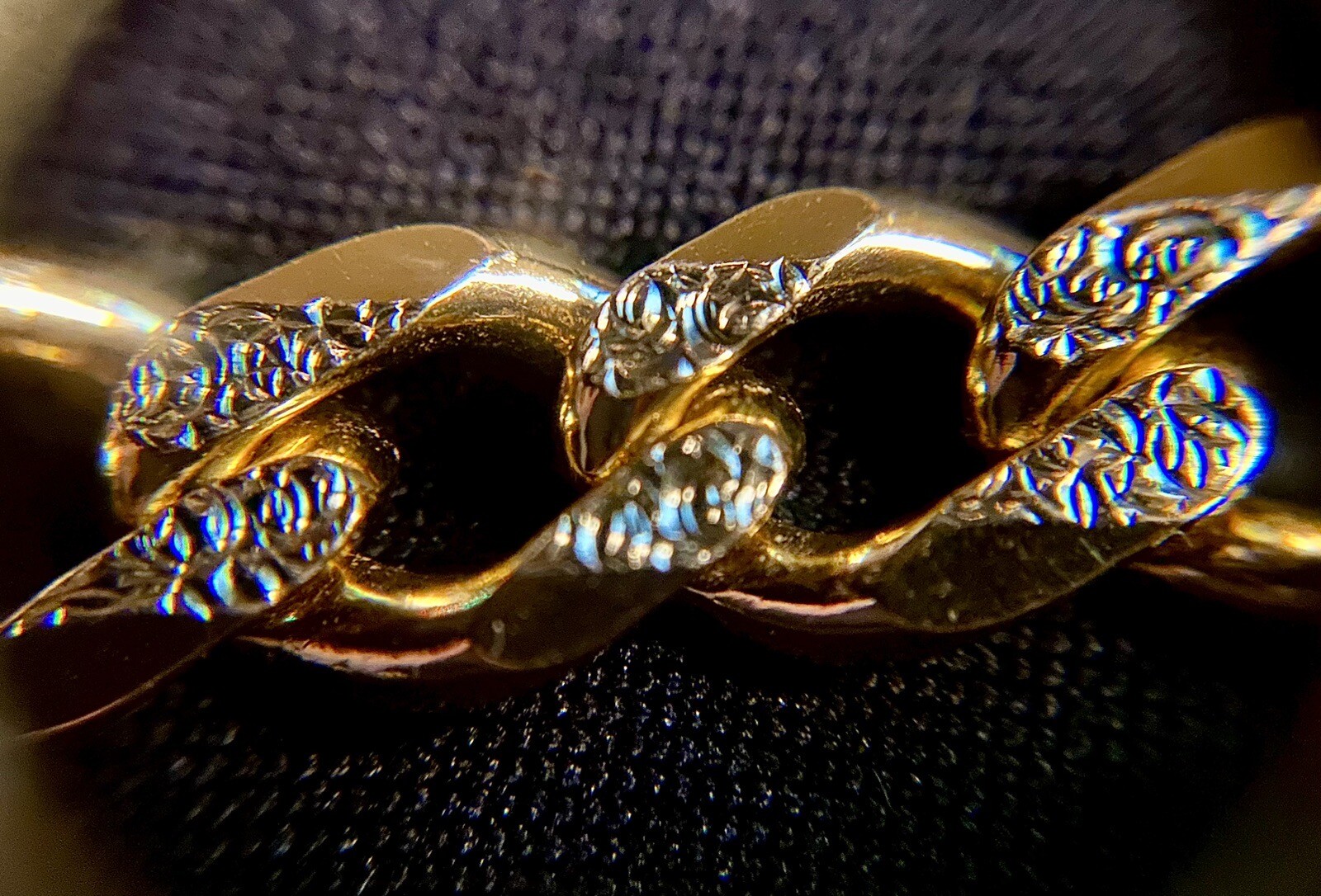 18k Gold Over Sterling, Cuban Bracelet, Micro Pave Design, 29.77G-8.5In-925