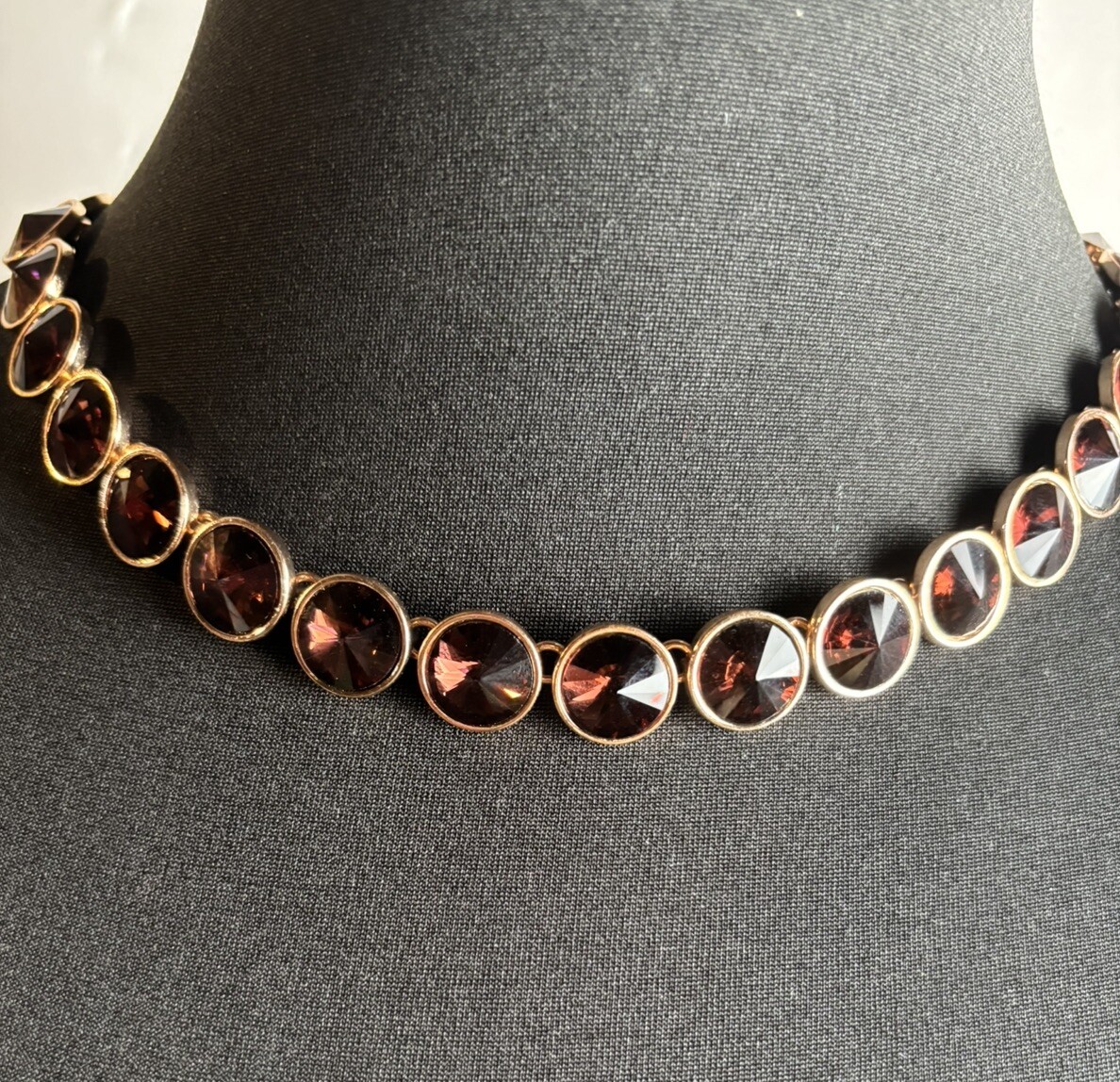 Charter Club Necklace Deep Purple Stones In Gold Tone 19 Inch From Macy’s