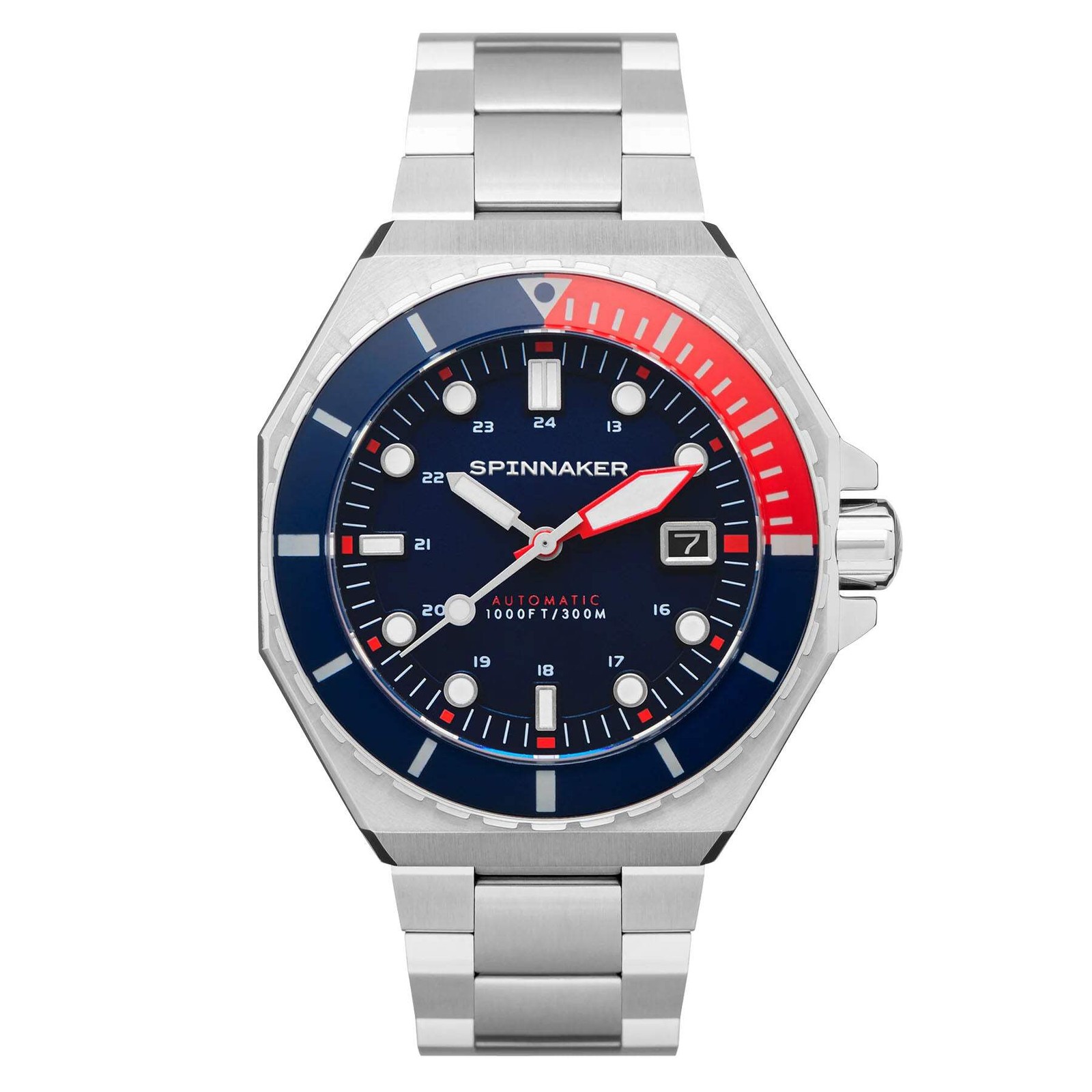 Spinnaker Dumas Blue Dial / Red / Stainless Steel | Blue Dial 44mm Japanese Auto