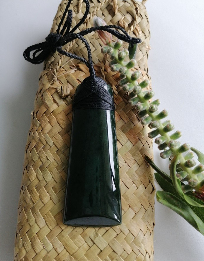 New Zealand Jade Greenstone Polished Toki Large Pendant 85mm x 32mm Unisex